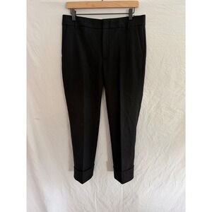 Vince Trousers Women Black Wool Cuffed Tailored Pants‎ 8